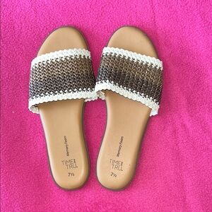 Time and Tru Women's Brown Slide Sandals